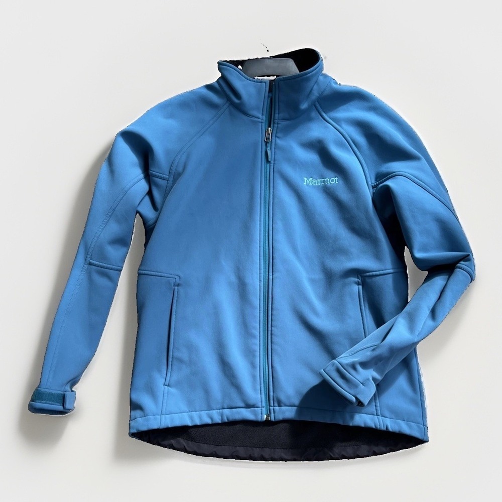 Marmot Gravity Softshell Jacket Women's L Blue Full Zip Windproof Outdoor